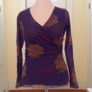 Candies Purple with tanish flowers top Large